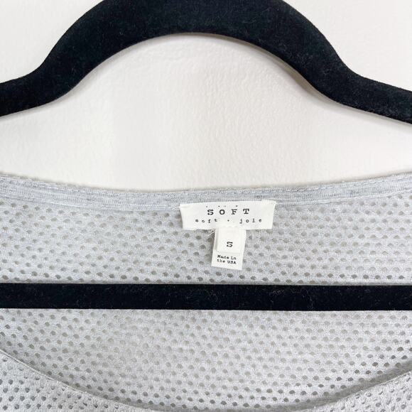 Soft Joie Benton Mesh Top in Heather Grey Gray Small S Lightweight Long Sleeve - Picture 5 of 8